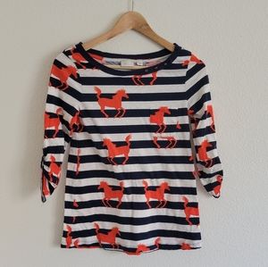 Anthropogie  postmark horse striped tee.